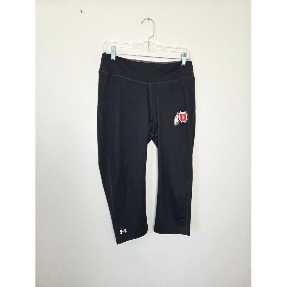Under Armour Fitted Capri Leggings University Of Utah Utes Black Running Large